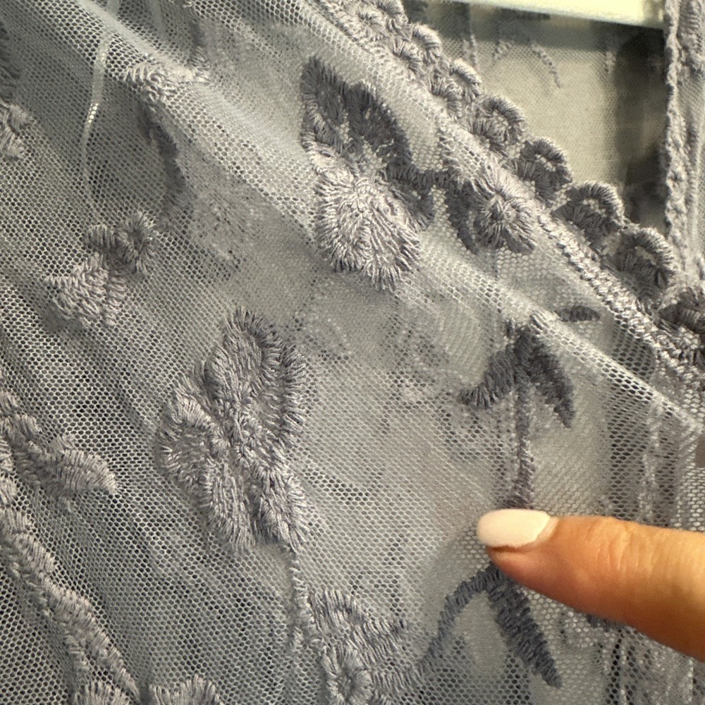 Rebellion Again Lace Kimono Cover Up Sheer M Layering Boho Festival Fairy Hippie - Picture 7 of 7